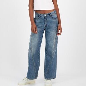 New Y2K Festival Wide Leg Women's 5 26 x 30.5" High Rise Jeans Streetwear Skater